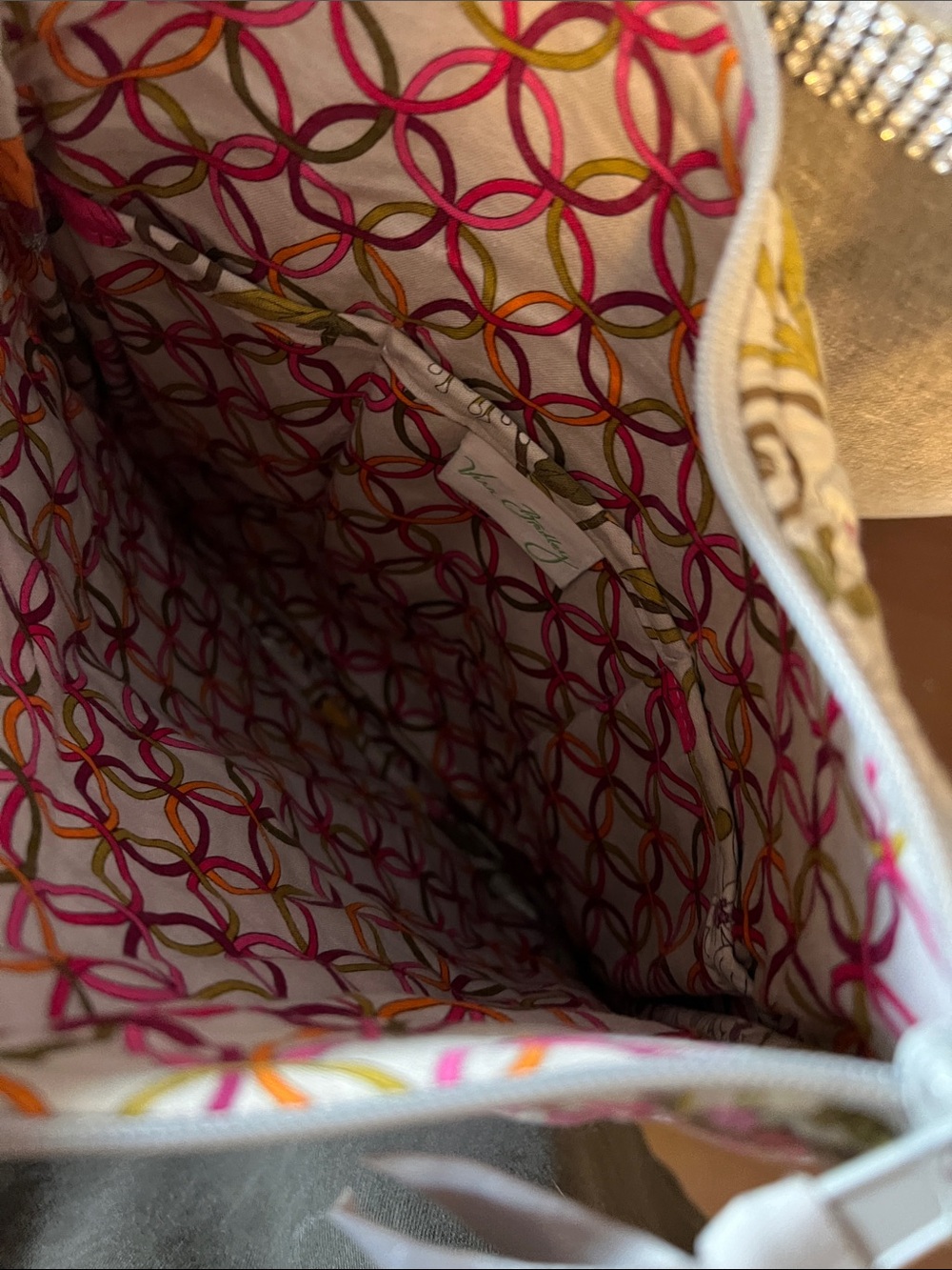 Vera Bradley Floral Quilted Crossbody in Pink, Orange & Cream - Picture 5 of 8